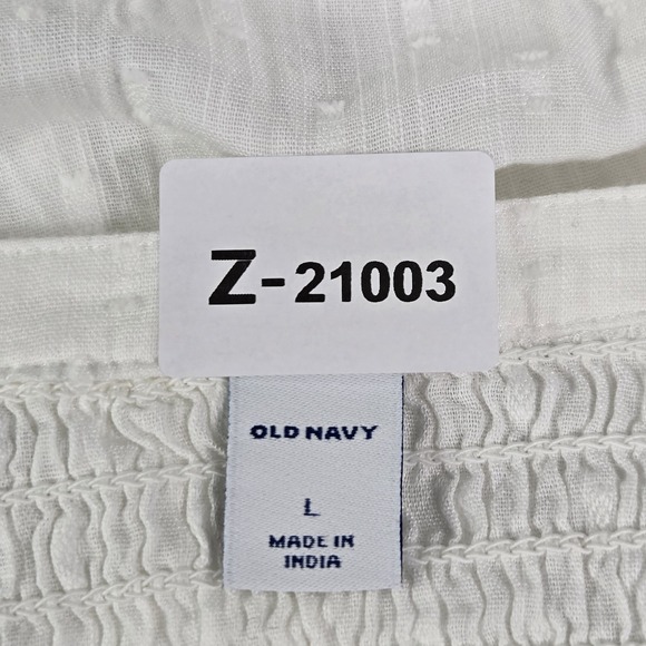 Old Navy Women Blouse L White Button Round Neck Front - Picture 2 of 9